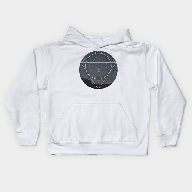 Spinning Universe Geometric Photography Kids Hoodie by deificusArt